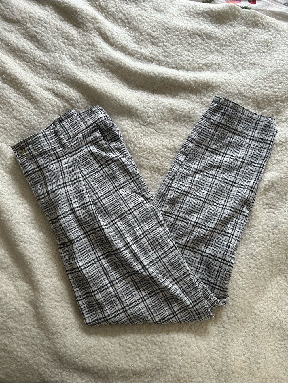 Hollister Black & White Plaid Trousers
